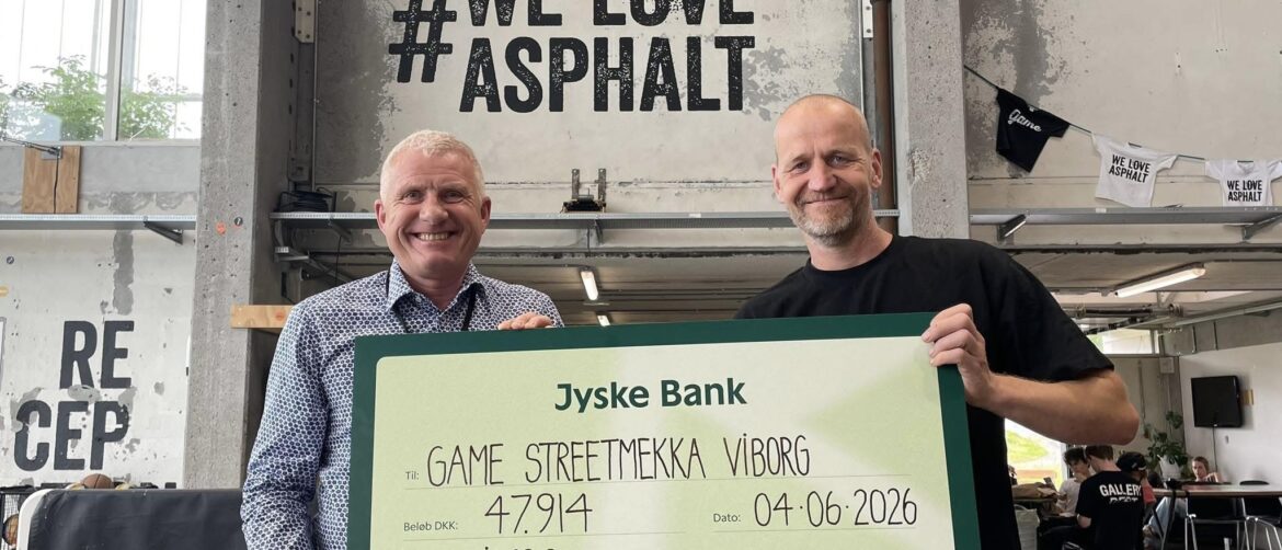 Tak til Jyske Banks Almennyttige Fond for nyt udstyr til GAME Streetmekka Viborg!